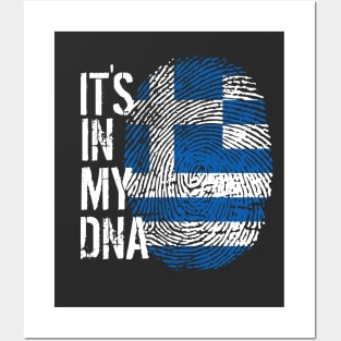 Greece Flag Fingerprint My Story DNA Greek Posters and Art